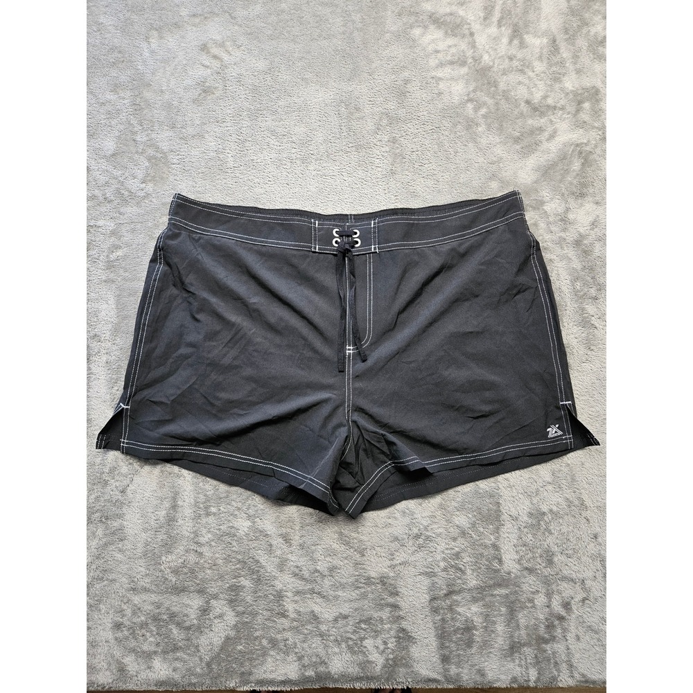 ZeroXposur‎ Womens Plus 2X Black Board Shorts Swim Trunks Contrast Stitching